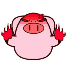 piggy mad angry frustrated hot headed