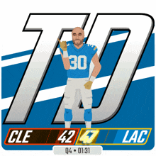 an illustration of a football player with the number 30