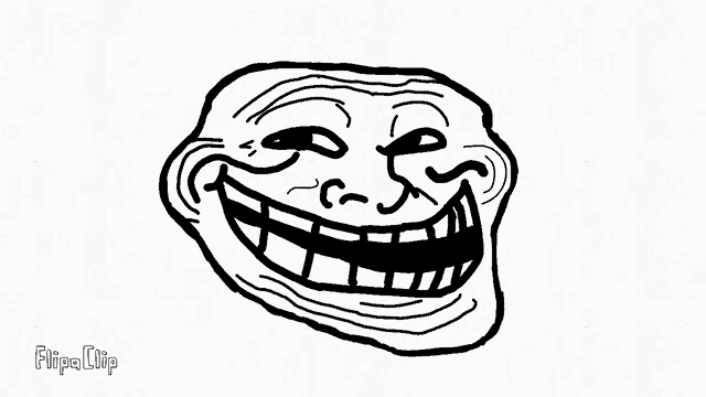 Troll face becoming sad 