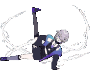 a drawing of a girl doing a trick with her leg up