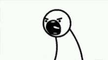 two stick figures are screaming at each other and one of them is screaming 000000ohhhh .