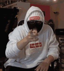 supreme jacket beanie mask covering