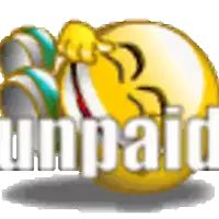 a smiley face with the word unpaid written on it