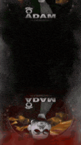 a poster for adam harmony has a man in a black jacket