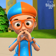 Blowing Bubble Blippi GIF - Blowing Bubble Blippi Blippi Wonders Educational Cartoons For Kids GIFs