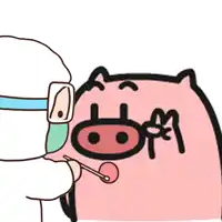 a cartoon of a pig being examined by a nurse
