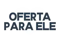 a logo that says oferta para ele in black on a white background