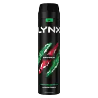 a can of lynx africa deodorant with a green label