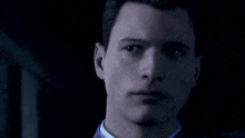 a close up of a man 's face with a number 0 on his forehead