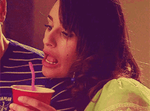 Glee Rachel Berry GIF - Glee Rachel Berry Drinking GIFs