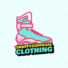 a logo for snuffy official clothing with a shoe