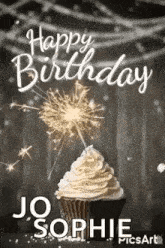 a cupcake with whipped cream and sparklers on top of it .