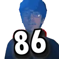 a pixelated image of a man with the number 86 on his chest