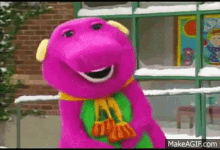 Barney The Dinosaur Barney GIF - Barney The Dinosaur Barney Snow Day GIFs