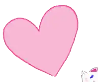 a cat holding a pink heart with a bow on its head