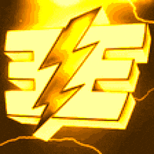 a pixel art of a lightning bolt with the letter e