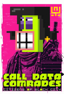 a poster for call of duty black city shows a pixelated soldier