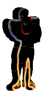 a silhouette of a man wearing a supreme shirt
