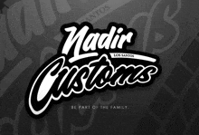 a black and white logo for nadir customs