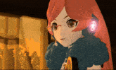 a cartoon character with red hair and a star on her head