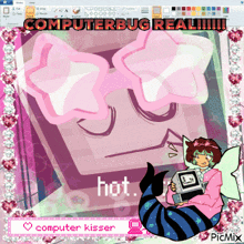 a picture of a mermaid holding a computer and the words computer bug real