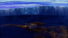 a painting of a person swimming in a pool of water