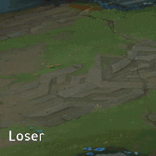 a cartoon character is holding a sign that says loser on it