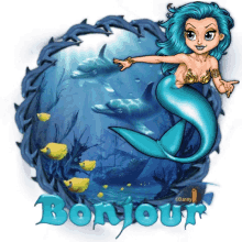 Bonjour Mermaid GIF - Bonjour Mermaid Dolphins GIFs
