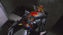 an animated image of a robot with a yellow light coming out of its chest