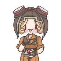a cartoon of a girl wearing goggles and a helmet