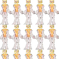 a seamless pattern of cartoon characters with a yellow head