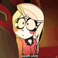 a cartoon character says oooh shit while wearing glasses