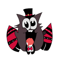 a cartoon drawing of a cat wearing a top hat