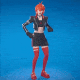 a cartoon character with red hair and red stockings