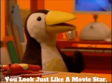 Paz The Penguin You Look Just Like A Movie Star GIF - Paz The Penguin You Look Just Like A Movie Star Movie Star GIFs