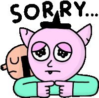 Sad Cat Saying Sorry Sticker - Kindof Perfect Lovers Sorry Sad Stickers
