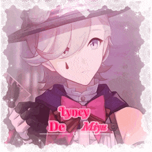a picture of a girl with the name lyney de miyu on it