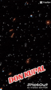 a phone with a picture of a man giving the middle finger with the words don kupai shotcut at the bottom