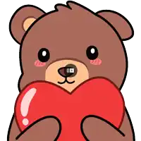 a brown teddy bear is holding a large red heart