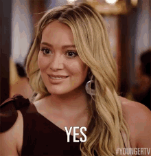 Yes GIF - Kelsey Peters Hilary Duff Younger GIFs