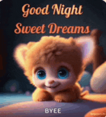 a good night sweet dreams greeting card with a stuffed animal .