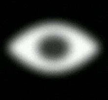 a close up of a white eye with a black background .