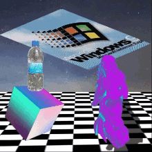 vaporwave water bottle windows 95