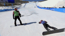 wipeout mens snowboard cross country finish fall paralympics2022