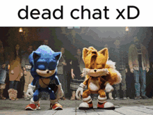 a picture of sonic the hedgehog and tails the fox with the words dead chat xd
