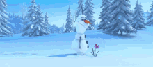 Snow Olaf GIF - Snow Olaf Flower GIFs