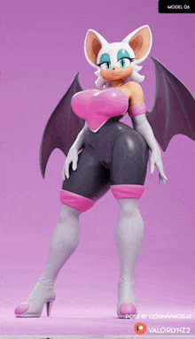 a model of rouge the bat from sonic the hedgehog by connywingrat