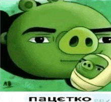 a cartoon of a pig with shrek 's face on it