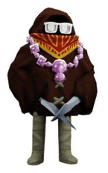 a cartoon character with glasses and a scarf around his neck is holding a pair of scissors