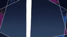 a blue and purple background with a white stripe on the right